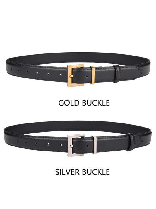 Luxury Double Genuine Leather Belt for Women Jeans Casual