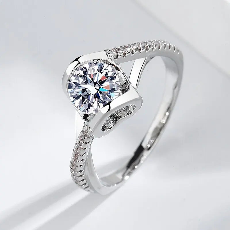 New Ring Heart 925 sterling silver Belle Ring CZ zircon Fit original Ring