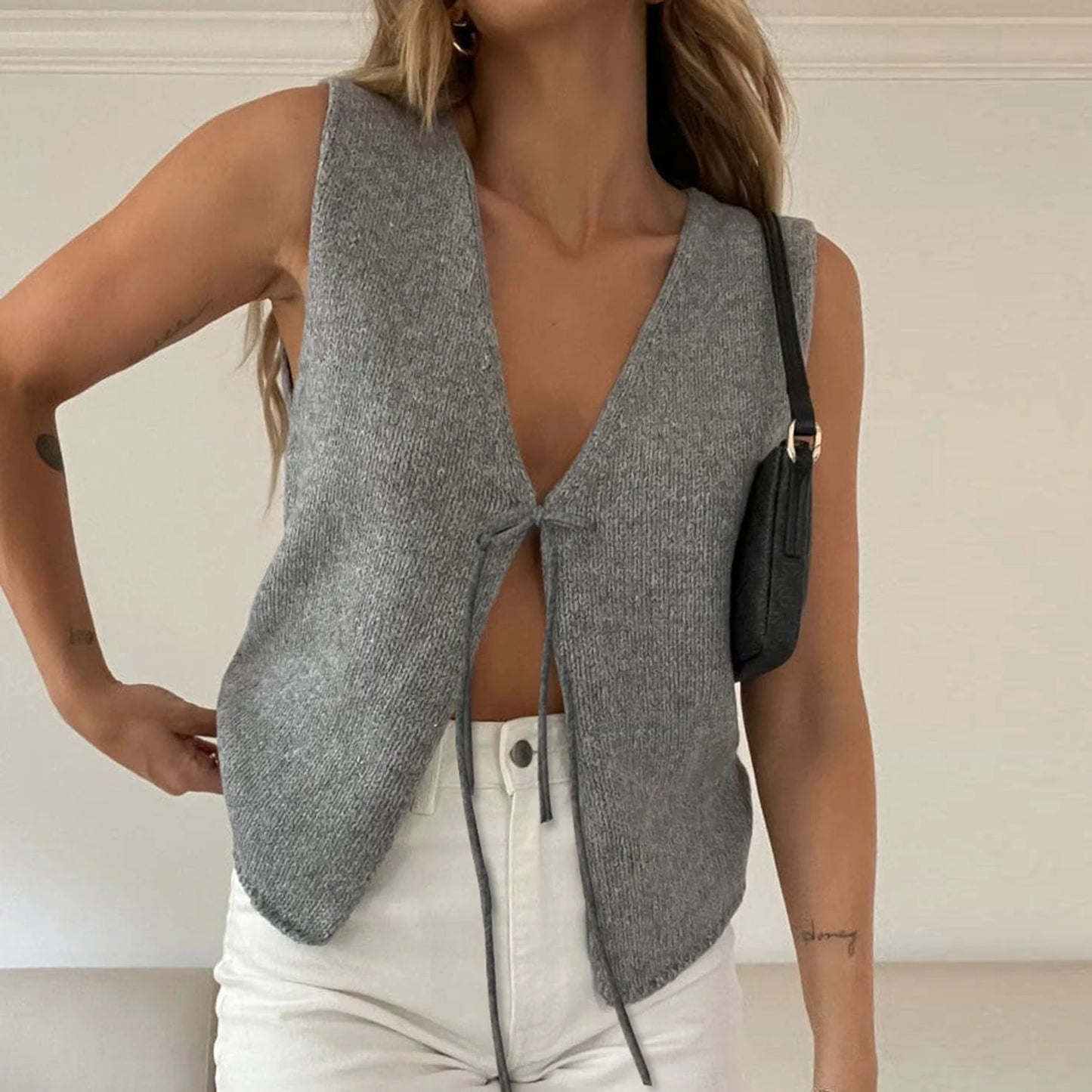 Sweater Knitwear Vest Fitted Sleeveless